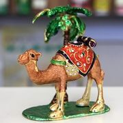 Camel & Tree Gilt Jewelry Gift Box with Fine Crystals