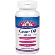 Castor Oil 725 mg, 60 Vegetarian Liquid Capsules, Heritage Products
