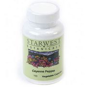 Cayenne Pepper 40K H.U. 500 mg, 100 Vegetable Capsules, StarWest Botanicals