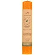 Chakra Energy Pillar Candle with Pure Essential Oils, Love (Orange), 1 Candle, Aloha Bay