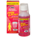 Children's Pain & Fever Oral Solution Acetaminophen, Cherry, 4 oz, Watson Rugby