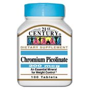 Chromium Picolinate 200 mcg 100 Tablets, 21st Century Health Care