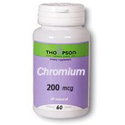 Chromium Picolinate 200mcg 60 tabs, Thompson Nutritional Products