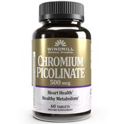 Chromium Picolinate 500 mcg, 60 Tablets, Windmill Health Products