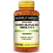 Coconut Oil & Flax Seed, 60 Softgels, Mason Natural
