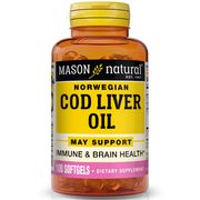 Cod Liver Oil Plus Vitamin A & D3, 100 Softgels, Mason Natural