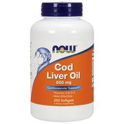 Cod Liver Oil 650mg 250 Softgels, NOW Foods