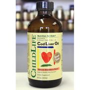 ChildLife Cod Liver Oil Liquid For Children, Natural Strawberry, 8 oz