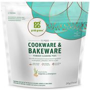 Cookware & Bakeware Powder Cleaner Pods, Tangerine with Lemongrass, 15 Pods, 7.4 oz (210 g), Grab Green