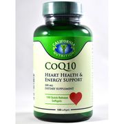 CoQ10 200 mg, Heart Health & Energy Support, 100 Quick Release Softgels, California Nutrition