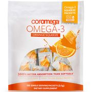 Coromega Omega-3 Squeeze Packet - Orange Smoothie, Value Size, 120 Packets