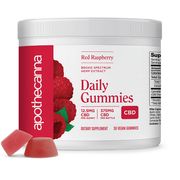 Daily CBD Gummies - Red Raspberry, 30 Vegan Gummies, Apothecanna