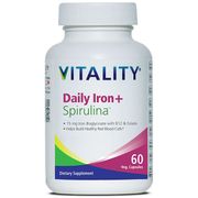Daily Iron + Spirulina, Value Size, 60 Vegetable Capsules, Vitality