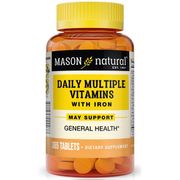 Daily Multiple Vitamins with Iron, 100 Tablets, Mason Natural