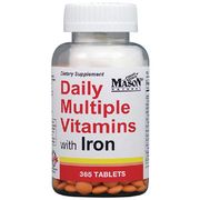 Daily Multiple Vitamins with Iron, 365 Tablets, Mason Natural