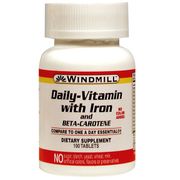 Daily-Vitamin with Iron, 100 Tablets, Windmill Health Products