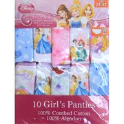 Disney Princess Girl's Cotton Panties, Size 2T-3T, 10 Pack