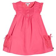 DKNY Girls' Dress, 100% Cotton, Fuchsia