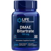 DMAE Bitartrate (dimethylaminoethanol) 150 mg, 200 Vegetarian Capsules, Life Extension
