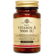 Dry Vitamin A 5,000 IU, 100 Tablets, Solgar