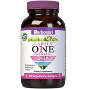 Ladies' One Prenatal DHA 200 mg, Value Size, 60 Vegetarian Softgels, Bluebonnet Nutrition