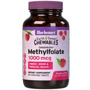 EarthSweet Chewables Cellular Active Methylfolate 1000 mcg, Raspberry Flavor, 90 Chewable Tablets, Bluebonnet Nutrition