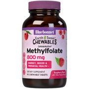 EarthSweet Chewables Cellular Active Methylfolate 800 mcg, Raspberry Flavor, 90 Chewable Tablets, Bluebonnet Nutrition