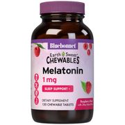 EarthSweet Chewables Melatonin 1 mg, Raspberry Flavor, 120 Chewable Tablets, Bluebonnet Nutrition