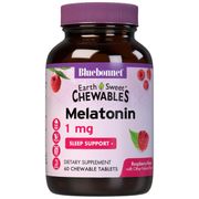 EarthSweet Chewables Melatonin 1 mg, Raspberry Flavor, 60 Chewable Tablets, Bluebonnet Nutrition