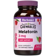 EarthSweet Chewables Melatonin 3 mg, Raspberry Flavor, 120 Chewable Tablets, Bluebonnet Nutrition
