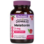 EarthSweet Chewables Melatonin 3 mg, Raspberry Flavor, 60 Chewable Tablets, Bluebonnet Nutrition