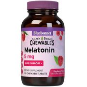 EarthSweet Chewables Melatonin 5 mg, Raspberry Flavor, 120 Chewable Tablets, Bluebonnet Nutrition