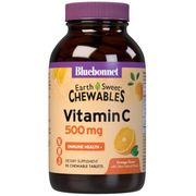 EarthSweet Chewables Vitamin C 500 mg, Orange Flavor, 90 Chewable Tablets, Bluebonnet Nutrition