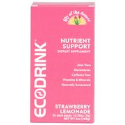 EcoDrink Nutrient Support Drink Mix - Strawberry Lemonade, 24 Stick Packs, Lily of the Desert Nutrition