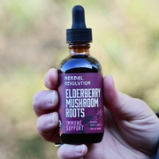 Elderberry Mushroom + Roots Elixir, 2 oz, Herbal Revolution