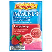 Emergen-C Immune + Raspberry, System Support with Vitamin D, 10 Packets, Alacer