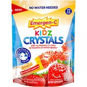 Emergen-C KIDZ Crystals On-The-Go 250 mg Vitamin C Immune Support, Sparkly Strawberry, 72 Stick Packs, Alacer
