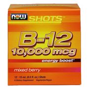 Energy Shot B-12 10,000 mcg, 15 ml x 12 Liquid Shots, NOW Foods
