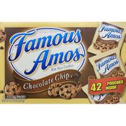 Famous Amos Bite Size Cookies - Chocolate Chip, 2 oz x 42 Pouches (2.4 kg)