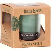 Feng Shui Jar Candle in Gift Box, with Pure Essential Oils, Wood Creativity (Green), 2.5 oz, Aloha Bay