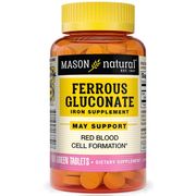 Ferrous Gluconate, Iron Supplement, 100 Green Tablets, Mason Natural