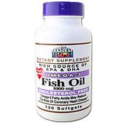 Fish Oil 1000 mg Omega-3 120 Softgels, 21st Century Health Care