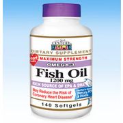 Fish Oil 1200 mg, Omega-3, 140 Softgels, 21st Century HealthCare