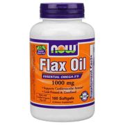Flax Oil 1000mg, Organic Flax Oil 100 Softgels, NOW Foods