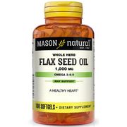 Flax Seed Oil 1000 mg, 100 Softgels, Mason Natural