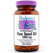 Flax Seed Oil 1000 mg, Certified Organic, 250 Softgels, Bluebonnet Nutrition