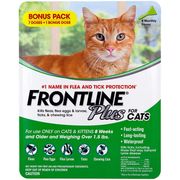 Flea and Tick Cat Treatment, 7+1 Doses, Frontline Plus