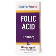 Folic Acid 1200 mcg, 100 Instant Dissolve Tablets, Superior Source