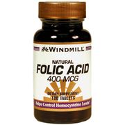 Folic Acid 400 mcg, 180 Caplets, Windmill Health Products
