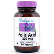 Folic Acid 800 mcg, 180 Vcaps, Bluebonnet Nutrition